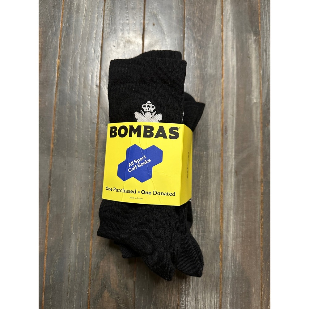 Bombas All Sport Calf Socks Black Midweight Cushion Arch Compression